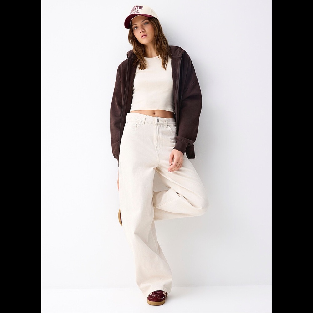 Twik Cream Flare & Wide Leg Jeans, size 25, 100% cotton!
